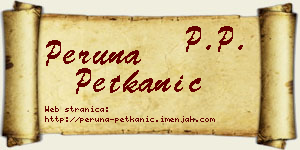 Peruna Petkanić vizit kartica